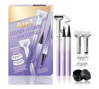 4 in 1 Eyeliner & Microblading Eyebrow Pen, Lower Lash Stamp for Left & Right Eye, Waterproof Liquid Eyeliner with 0.01mm Precision Tip, Long-Lasting Natural Eye Makeup Set for Beginners,Women，1set