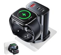 4 in 1 for Apple Watch Charger,Portable iWatch Wireless Chargers Stand,35W USB C Fast Travel Multi Phone Charging Station for i Watch Ultra Series 11 10 9 8 7 6,iPhone 17 16 15 14,Airpods(Dark Black)