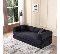 4-in-1 Futon Foldable Sleeper Sofa, 2-3 Seater Combinable Sofa with Metal Frame, Sleeping Function, Floor Sofa, Modular without Spring Core for Bedroom and Living Room,Green,180x100x70cm