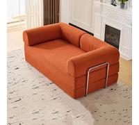 4-in-1 Futon Foldable Sleeper Sofa, 2-3 Seater Combinable Sofa with Metal Frame, Sleeping Function, Floor Sofa, Modular without Spring Core for Bedroom and Living Room,Green,180x100x70cm