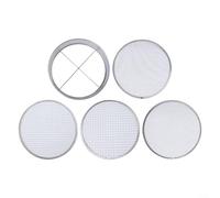 4-in-1 Garden Sieve Set with 4 Interchangeable Mesh Inserts, 30cm Stainless Steel Soil Sifter for Compost and Weeding, Quick-Click System for Gardening Tasks