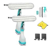 4 in 1 Glass Cleaner Scrape, 4 in 1 Glass Cleaner, Window Cleaning Tool with Spray Bottle, Reusable and Versatile for Indoor Outdoor Windows, Shower Doors, Car (2pc)