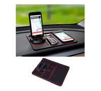 4-in-1 Glow-in-the-Dark Car Phone Pad with Parking Card Aromatherapy, Anti-Shake Dashboard Holder Universal Phone Mount for Car Truck SUV, Red