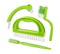 4 in 1 Grout Cleaning Brush, Multifunctional Grout Brush for Tiles Plastic Shower Cleaner Tool for Bathroom, Kitchen, Washroom (Green)