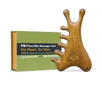 4-in-1 Gua Sha Tool for Face & Body, Natural Green Sandalwood - Lymphatic Drainage, Jaw Lifting & Nose Sculpting, Head Massage Comb for Stress Relief, Home Office Self Care Gifts for Mom Girl Friend