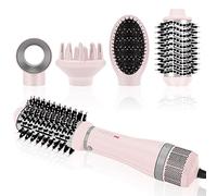 4 in 1 Hair Dryer Brush Set, Multi Air Styler with 4 Attachments as Hairdryer, Hot Air Brush, Hair Diffuser, Hot Brush for Hair Styling, Ionic Care Frizz-Free, Pink