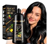 4-in-1 Hair Dye Shampoo for Black Hair, Specially Designed for Grey Hair, with a Vegetable Formula, 100% Grey Coverage, Suitable for Men and Women (Black)