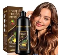 4 in 1 Hair Dye Shampoo for Black Hair, Specially Designed for Grey Hair, with a Vegetable Formula, 100% Grey Coverage, Suitable for Men and Women (Coffee)