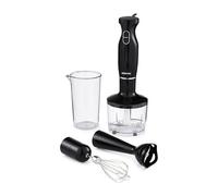 4-in-1 Hand Blender Mixer Chopper Food Processor Stainless Steel Blade Black