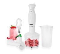 4 In 1 Hand Blender Stick Including Egg Whisk 500Ml Chopper 600Ml Beaker 200W Electric Stick Blender For Smoothies Baby Food White