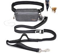 4-in-1 Hands Free Leash with Dog Walking Fanny Pack | Waist Leash For Dog Walking Running | Dog Leash Waist Belt For Large Dogs