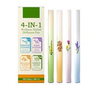 4 in 1 Herbal Diffuser Pen,Herbal Blends Diffuser Set with Mullein/Thyme/Mints Guarana/Green Tea for Energy Boosting Lung Cleansing Liver Detox 1 Pcs