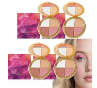 4-in-1 Highlighting Eye & Cheek Palette - Shimmer Glow Eyeshadow, Blush, Contour & Highlighter Compact, Waterproof & Long-Lasting Makeup Palette for Natural Radiant Look, Travel Size for Women (4pcs)