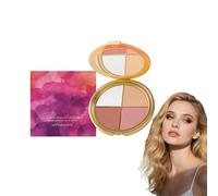 4-in-1 Highlighting Eye & Cheek Palette - Travel Makeup Palette - Neutral Eyeshadow & Blush Powder for Women, Multifunctional Contour Kit for Face, All in One Makeup Kit with Eyeshadow (1 PCS)