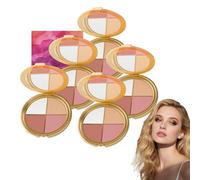 4-in-1 Highlighting Eye & Cheek Palette - Travel Makeup Palette - Neutral Eyeshadow & Blush Powder for Women, Multifunctional Contour Kit for Face, All in One Makeup Kit with Eyeshadow (5 PCS)