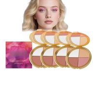 4-In-1 Highlighting Eye & Cheek Palette - Travel Size Shimmer Glowing Makeup With Eyeshadow, Blush & Highlighter For Women’S Face & Cheeks，Waterproof & Long Lasting Lighten Skin Color (4)