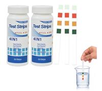 4-in-1 Hot Tub Test Strips,100 Pcs Pool Test Strips for Chlorine,Clearwater,PH & Lazy Spa,Swimming Pool Testing Strips Kit,Clear Water Hardness Dip Tester Sticks for Bromine,Cyanuric Acid & Alkalinity