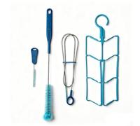 4 in 1 Hydration Bladder Cleaning Kit with Brushes & Drying Rack - Universal Portable Water Reservoir, Tube, Backpack Bottle Cleaner for Storage