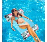 4-in-1 Inflatable Pool Float Hammock Chair Water Mattress | for Adults, Summer Pool Toy, Easy to Inflate, Portable Design, Relaxing Lounger