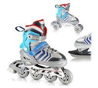 4-in-1 Inline Skates Ice Skates Roller Skates Triskates Nils Extreme Smart Grey / Blue ABEC7 Size 34-38 Adjustable