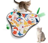 4-in-1 Interactive Cat Toy Automatic with Motion Sensor, 3 Game Modes, 3 Realistic Sounds & Fluttering Butterfly, Intelligence Toy for Cats and Kittens, USB-C Charging