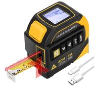 4 in 1 Laser Distance Meter, High-precision Electronic Ruler with Cross Laser and Large Screen Display for Architecture, Interior Design and DIY
