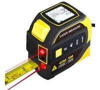 4-in-1 Laser Tape Measure with Laser Level Crosshairs, 130ft/40m Laser Measuring Tape 5m Autolock Electric Tape Measure in/ft/m Digital Laser Tape Measurement Tool with LCD for DIY,Construction
