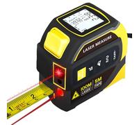 4 in 1 Laser Tape Measure with Laser Level Crosshairs, 328ft/100m AutoLock Measuring Tape Accurate Digital Measuring in/ft/m Electric Digital Tape Measure with LED Display Distance, Area,Volume
