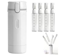 4 in 1 Leak Proof Travel Bottles Set, Push Down Dispenser for Carry On Cosmetic Liquids Refillable Silicone Toiletry Containers for Shampoo Conditioner Body Wash Lotion, (white)