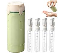 4-in-1 Leakproof Rotatable Travel Dispenser Set, Travel Bottles for Toiletries with 4in1 Design, Compact Travel Toiletries Solution for Personal Care, Large Bottle 16.5 by 5.5 cm Small Bottle 16 by 2.