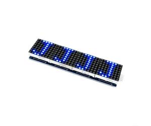 4-in-1 LED Display Microcontroller with 5P Dot Matrix Module for Arduino, 5V Common Cathode, Cascadable, Red/Yellow/Blue/Green Options(Blue)