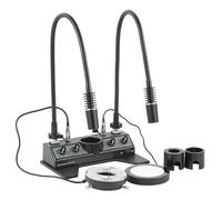 4 IN 1 LED Video Microscope with Stereo Function, Adjustable Gooseneck Dual Spot Lights, 80 LED Ring Light, Bottom Illumination for Enhanced Viewing, Scientific Use