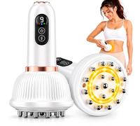 4 in 1 Lymphatic Drainage Massager w Heat, Vibration, Microcurrent & Light | Body Sculpting Machine for Arms, Legs, Belly Stretch Marks, Anti Cellulite Massager, Sciatica Nerve pain relief, White