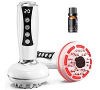 4 in 1 Lymphatic Drainage Massager w/Moxa Pads - [2026 Upgraded] Anti Cellulite Massage Tool|Portable Body Sculpting Machine for Legs, Arms, Belly|Reduce Cellulite,Stretch Marks w/Heat,Light&Vibration