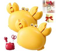 4-in-1 Magnetic Refrigerator Magnet with Scissors,Box Cutter,Bottle Opener, Crab Shaped Multi Tool, for Fridge Decor, Portable Household Multi Tool (2pcs-Yellow)