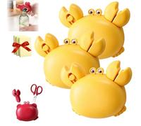 4-in-1 Magnetic Refrigerator Magnet with Scissors,Box Cutter,Bottle Opener, Crab Shaped Multi Tool, for Fridge Decor, Portable Household Multi Tool (3pcs-Yellow)