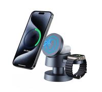 4-in-1 Magnetic Wireless Charging Station, Multifunctional Wireless Charger With Watch Charger, Magnetic Phone Mount And Mushroom Ambient Light Charging Station for Multiple Devices
