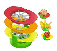 4-in-1 Mango Slicer Tomato Cutter with Base Apple Slicer Corer Mult-Purpose Fruit Cutter Lemon Lime Slicer Wedger Cutter Slicer Divider Wedger (Colorful)