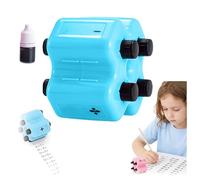 4-in-1 Math Practice Roller Stamp Set - 2026, Reusable Addition Subtraction Multiplication Division Practice, Maths Roller Stamp Set for Kids Preschool Elementary (Blue)