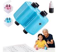 4-in-1 Math Practice Roller Stamp Set, Reusable Math Teacher Maths Roller Stamp, Magic Stamp Maths Roller for Addition Subtraction Multiplication Division Within 100 (Blue)