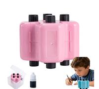 4-in-1 Math Roller Stamp, Addition Subtraction Multiplication and Division Practice Tool, Reusable Math Learning Device for Kids Within 100, Classroom and Homeschool Educational Tool (Pink)