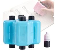 4 in 1 Math Roller Stamp for Kids, Digital Reusable Teacher Stamp Set with Refill Ink, Randomized Addition Subtraction Multiplication Division Practice Tool for Classroom Elementary (Blue)