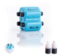 4-in-1 Math Roller Stamp for Kids, Smart Addition Subtraction Multiplication Division Practice Tool, Fill-in-The-Blank Randomized Equation Maker with Smudge-Free Refillable Ink (Blue)