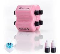 4-in-1 Math Roller Stamp for Kids, Smart Addition Subtraction Multiplication Division Practice Tool, Fill-in-The-Blank Randomized Equation Maker with Smudge-Free Refillable Ink (Pink)