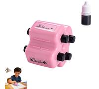 4 in 1 Math Roller Stamp, Math Stamp Roller, Randomized Addition, Subtraction, Multiplication & Division Practice Set, Roller Digital Teaching Stamps with Refill Ink, Classroom & Home Use (Pink)