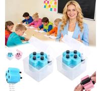 4 in 1 Math Roller Stamp - Randomized Addition, Subtraction, Multiplication & Division Practice, Digital Refillable Math Stamp for Classroom, Home & Preschool Learning (Blue*2)