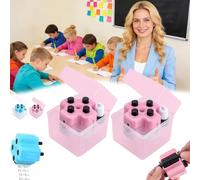 4 in 1 Math Roller Stamp - Randomized Addition, Subtraction, Multiplication & Division Practice, Digital Refillable Math Stamp for Classroom, Home & Preschool Learning (Pink*2)