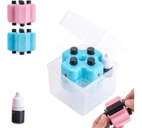4 in 1 Math Roller Stamp Set - 4-in-1 Math Stamp Roller, Addition Subtraction Multiplication Division Practice Tool, Digital Teaching Stamp with Ink, Teaching Supplies for Classroom & Home (Blue)