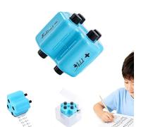 4 in 1 Math Roller Stamp Set - Addition Subtraction Multiplication Division Practice Tool, Digital Teaching Stamp Smart Math Problem Stamp with Ink, Reusable Maths Educational Stamps for School (Blue)