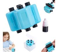 4 in 1 Math Roller Stamp Set | Addition Subtraction Multiplication Division Practice Tool for Kids | Adjustable Number Rolling Digital Teaching Stamp with Refill Ink for Classroom & Home Learning